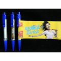 Promotional blue translucent banner pen